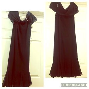 🖤 S. L. Fashions long Black Cocktail Dress S/M